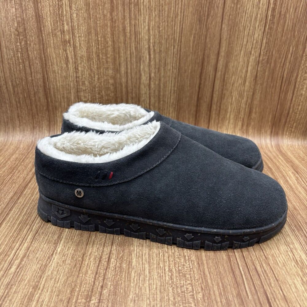 Minnetonka Neva Suede Slip-on‎ Clog Slipper Charcoal Womens Size 10 M
